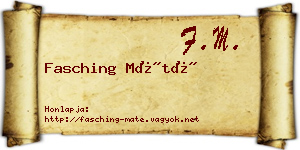 Fasching Máté névjegykártya
