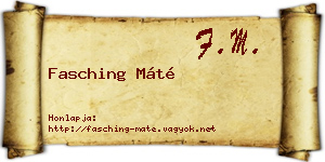 Fasching Máté névjegykártya