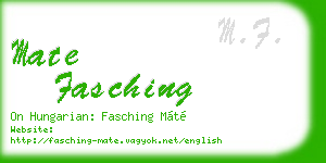 mate fasching business card