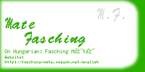 mate fasching business card